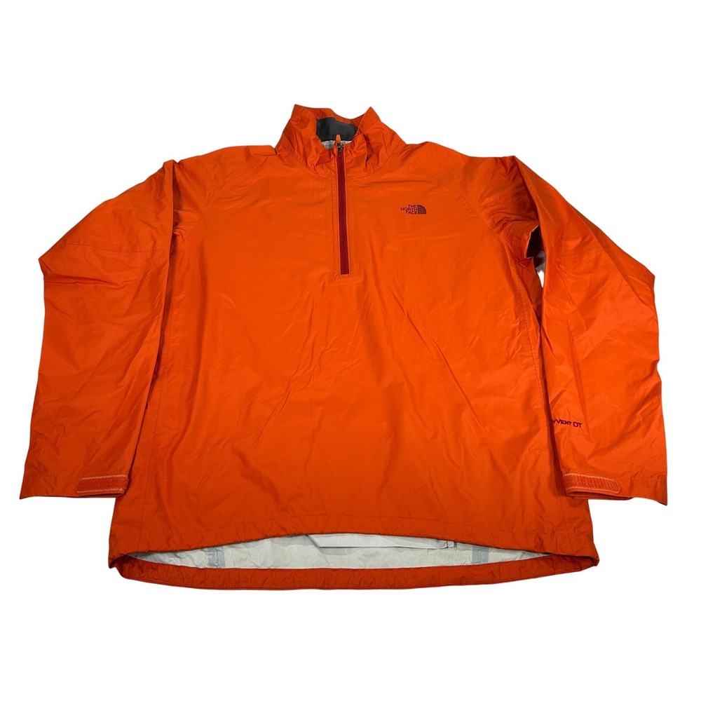The North Face Mens HyVent DT Quarter Zip Pullover Rain Jacket Orange Large